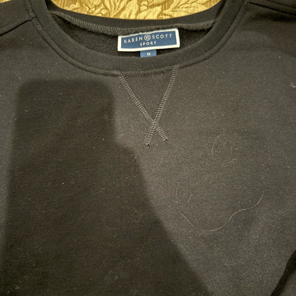 Karen Scott Sport Essential Black Sweatshirt Size 1x no longer made discontinued - Picture 6 of 17